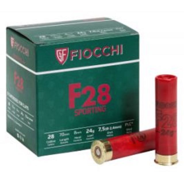 FIOCCHI F28 SHOTGUN CARTRIDGES - TT1 28G 24Gr 7 1/2's PLASTIC x25