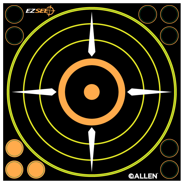 Allen Targets -EZ See Adhesive Round Bullseye Target 5 per pack Black 17