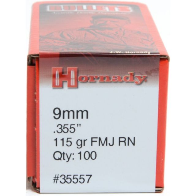 HORNADY FMJ RN 9MM 115G (x100)