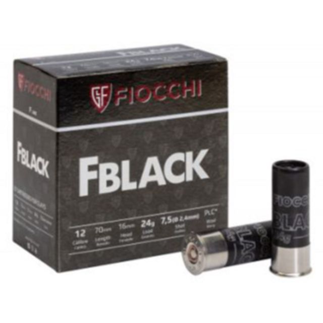 FIOCCHI SHOTGUN CARTRIDGES - F BLACK PLASTIC x25