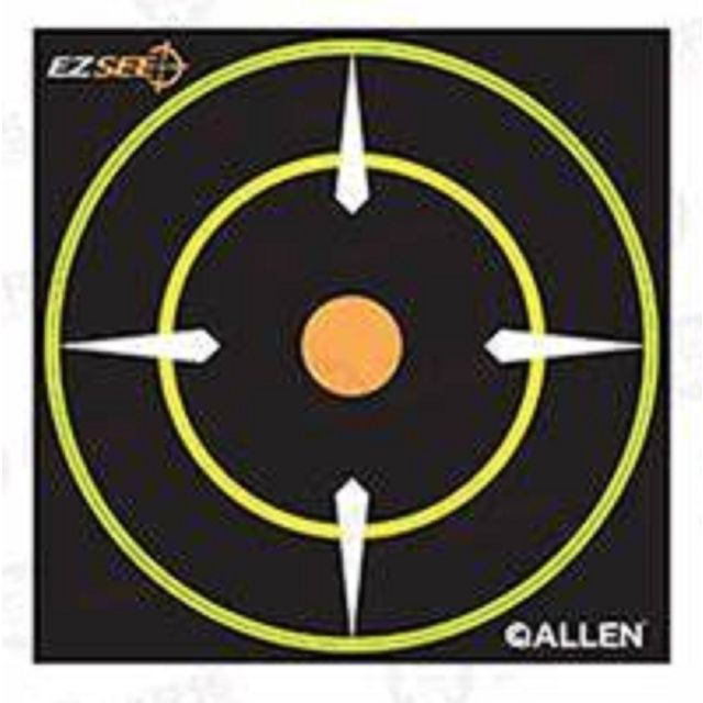 ALLEN TARGETS - EZ SEE ADHESIVE BULLSEYE TARGET (12 PACK) BLACK 6"