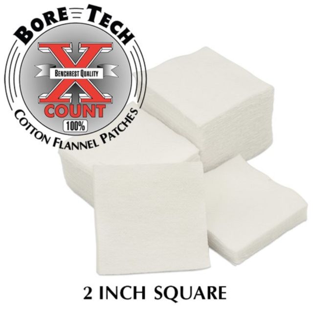 BORE TECH Cotton Flannel Patches - .308/338/40/44cal