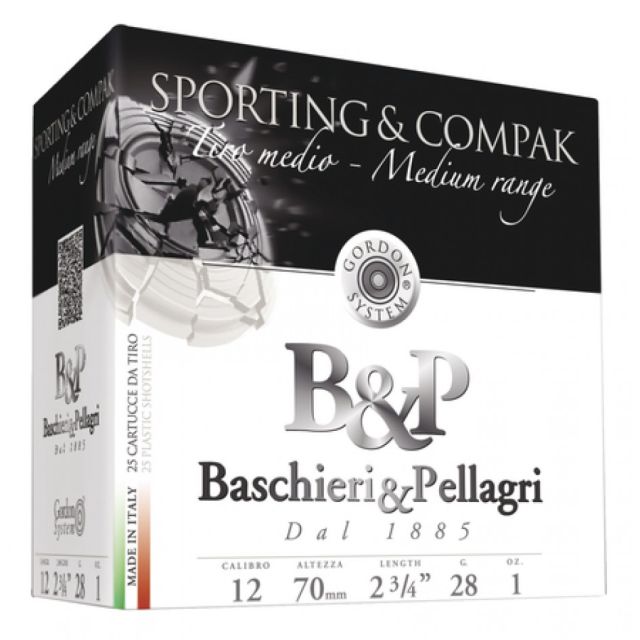 B&P SPORTING COMPAK 28g 7.5 LONG RANGE 12g PLASTIC (x25)