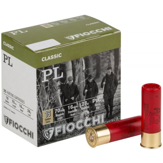 FIOCCHI PL16 SHOTGUN CARTRIDGES - 16G 28Gr 7 PLASTIC x25