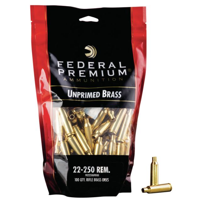 FEDERAL BRASS x100 - 22-250 Rem