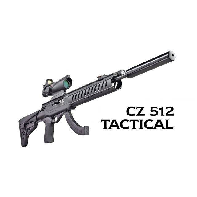 CZ 512 Tactical Semi Auto, 16 Barrel, 25 Rnd, Threaded - .22 WMR
