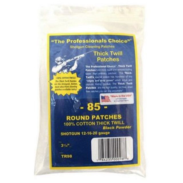 PROFESSIONALS CHOICE COTTON TWILL PATCHES 3 X3 500 No 20G - 16G - 12G