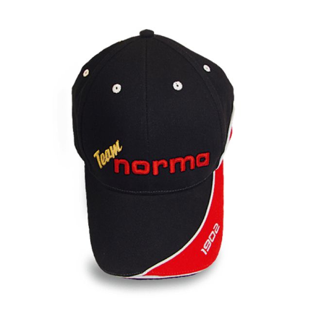 Team Norma Black Cap with Red Embroidered Logo