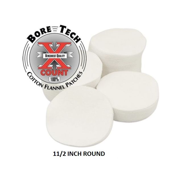 BORE TECH Cotton Flannel Patches - .243/264/270/284