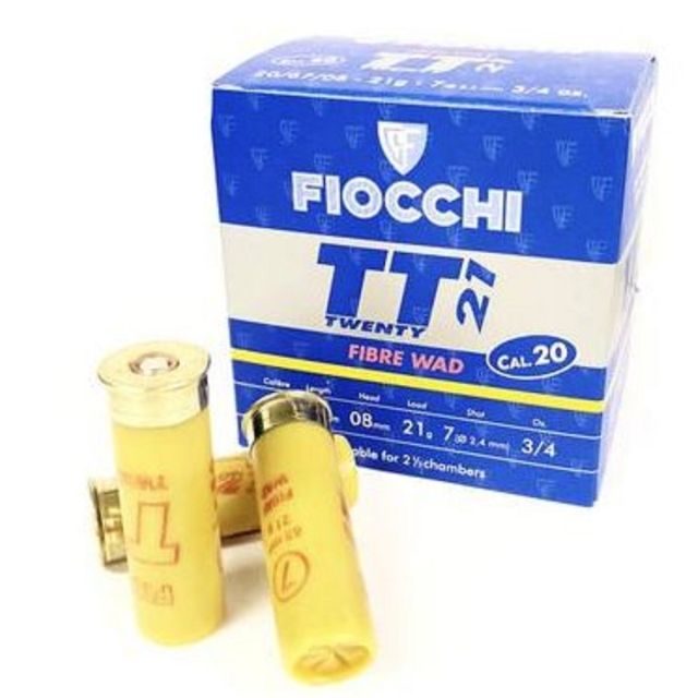 FIOCCHI SHOTGUN CARTRIDGES - TT1 20G 28Gr 7 1 2's PLASTIC x25