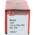 HORNADY FMJ RN 9MM 115G (x100)